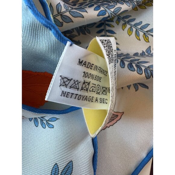 NWT Hermes Reversible 100% Silk Scarf, 90cm, Faivre Design, Double Face, Blue - Picture 8 of 16